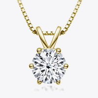 Minimalist 1 Carat Moissanite Necklace - Sterling Silver Velanci
