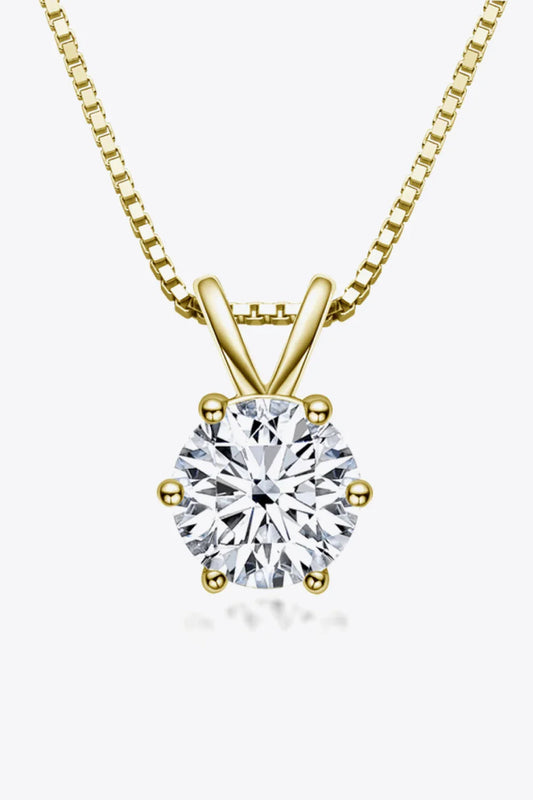 Minimalist 1 Carat Moissanite Necklace - Sterling Silver Velanci