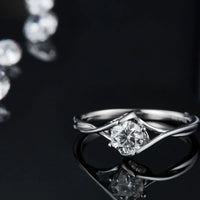 Moissanite Ring Giovanna - 0.5 Carat Pink Sparkle In Silver Women's Ring Velanci