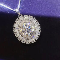 5 Carat Moissanite Platinum-Plated Sterling Silver Necklace Velanci