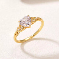 Ring Elena - 1.5ct Moissanite Heart Sterling Silver Women's Ring Velanci