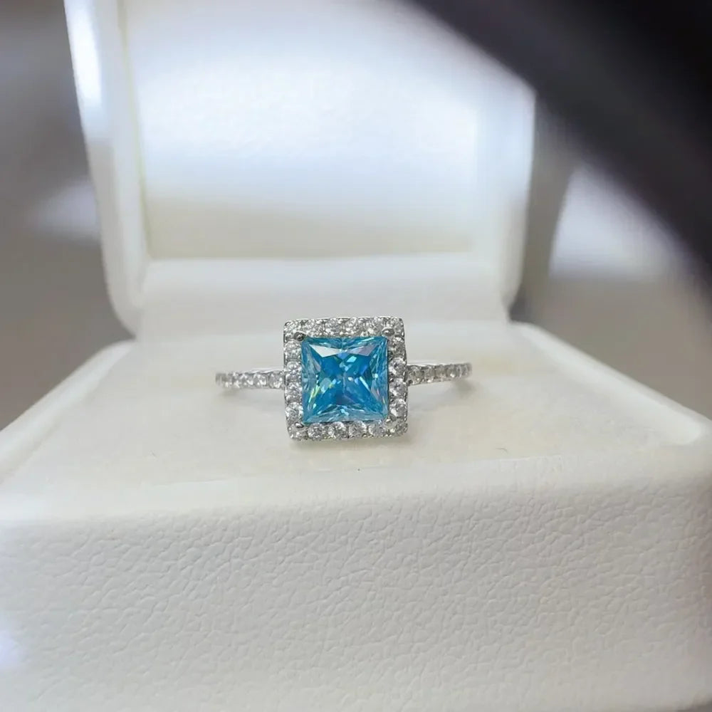2 Carat Moissanite Sterling Silver Ring Francesca - Halo Women's Ring Velanci