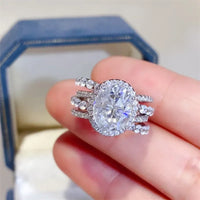 Ring Giulia - 3 Carat Moissanite Sterling Silver Layered Women's Ring Velanci