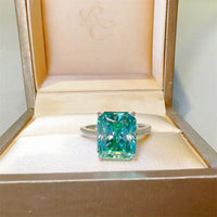 Rectangle Moissanite Ring Francesca - 2ct Sterling Silver Women's Ring Velanci