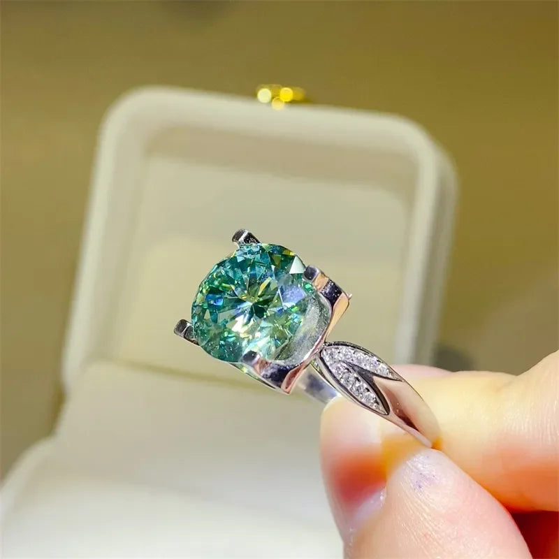 Ring Bianca - Bold 5 Carat Moissanite Sterling Silver Shine Women's Ring Velanci