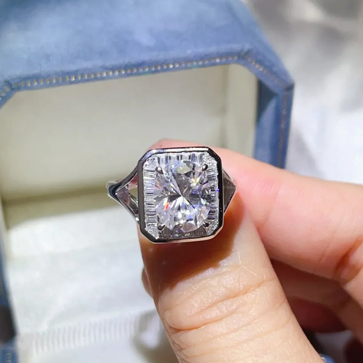 Engagement Ring Giulia - 3 Carat Starglow Moissanite Square Women's Ring Velanci