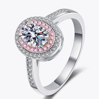 Ring Sofia - 1 Carat Moissanite Halo Ring in Sterling Silver Women's Ring Velanci