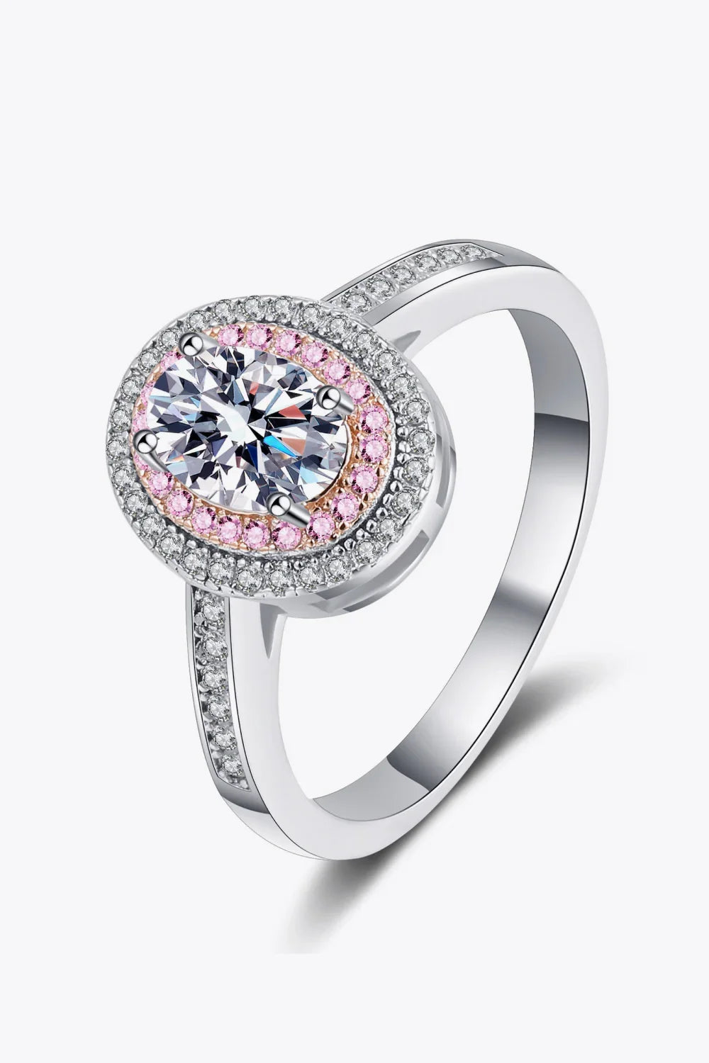 Ring Sofia - 1 Carat Moissanite Halo Ring in Sterling Silver Women's Ring Velanci