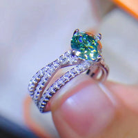 Ring Giovanna - 1ct Moissanite Sterling Silver Ring Women's Ring Velanci