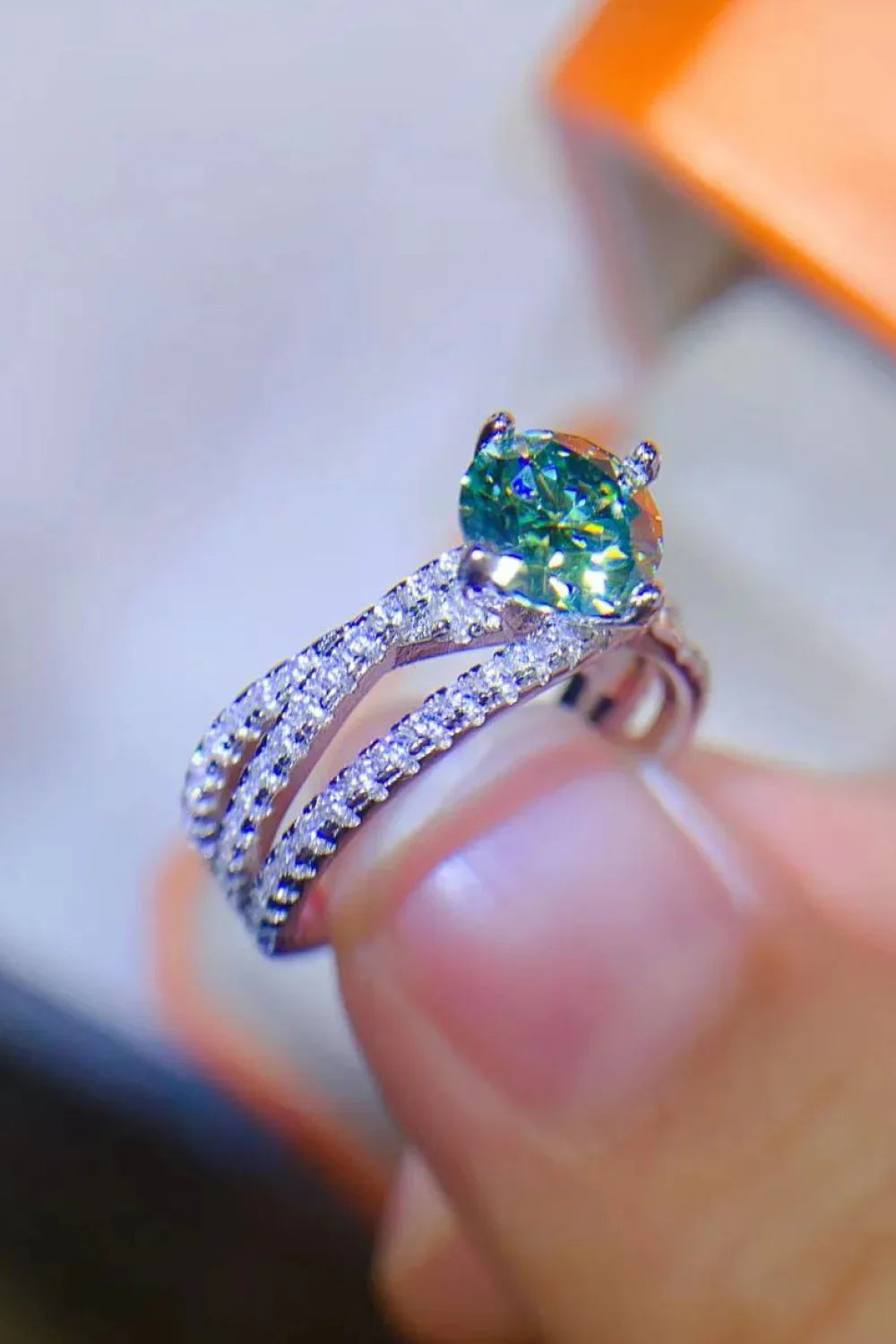 Ring Giovanna - 1ct Moissanite Sterling Silver Ring Women's Ring Velanci