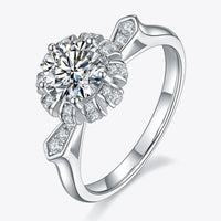 1 Carat Moissanite Platinum-Plated Ring Elena - Subtle Shine Women's Ring Velanci