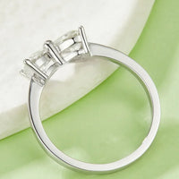 Bow Ring Giulia - 1 Carat Moissanite Sterling Silver Women's Ring Velanci