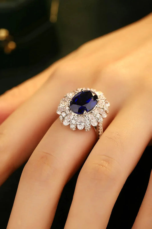 Ring Alessia - 5 Carat Lab-Grown Sapphire Flower Gleam Women's Ring Velanci
