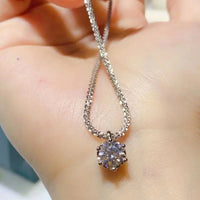 1ct Moissanite Necklace - Platinum-Plated Sterling Silver Velanci