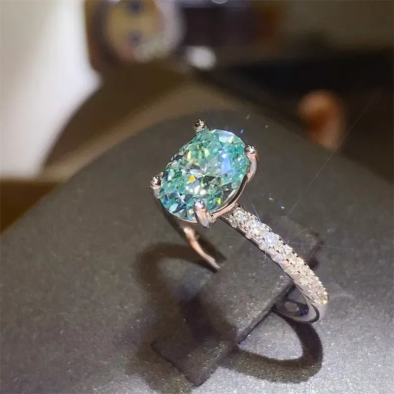 Moissanite Zircon Ring Giulia - 2-Carat Center Shine Women's Ring Velanci