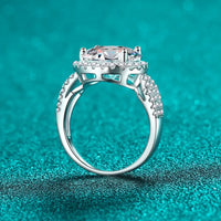 Ring Alessia - 5 Carat Moissanite Sterling Silver Halo Women's Ring Velanci