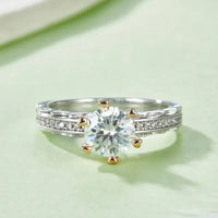 1 Carat Moissanite Sterling Silver Ring Francesca - Sparkle Women's Ring Velanci