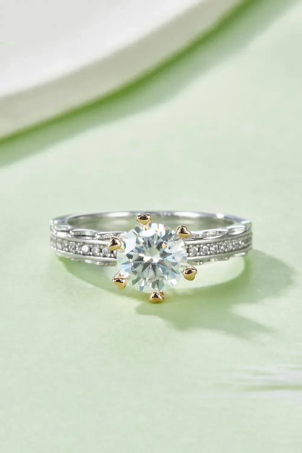 1 Carat Moissanite Sterling Silver Ring Francesca - Sparkle Women's Ring Velanci