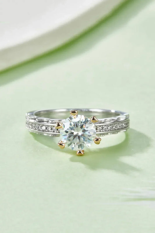 1 Carat Moissanite Sterling Silver Ring Francesca - Sparkle Women's Ring Velanci