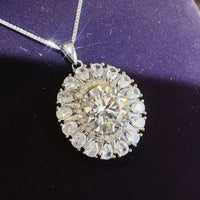 5 Carat Moissanite Platinum-Plated Sterling Silver Necklace Velanci