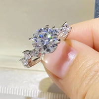 Ring Giulia - 2ct Moissanite Platinum-Plated Sterling Silver Women's Ring Velanci