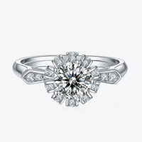 1 Carat Moissanite Platinum-Plated Ring Elena - Subtle Shine Women's Ring Velanci