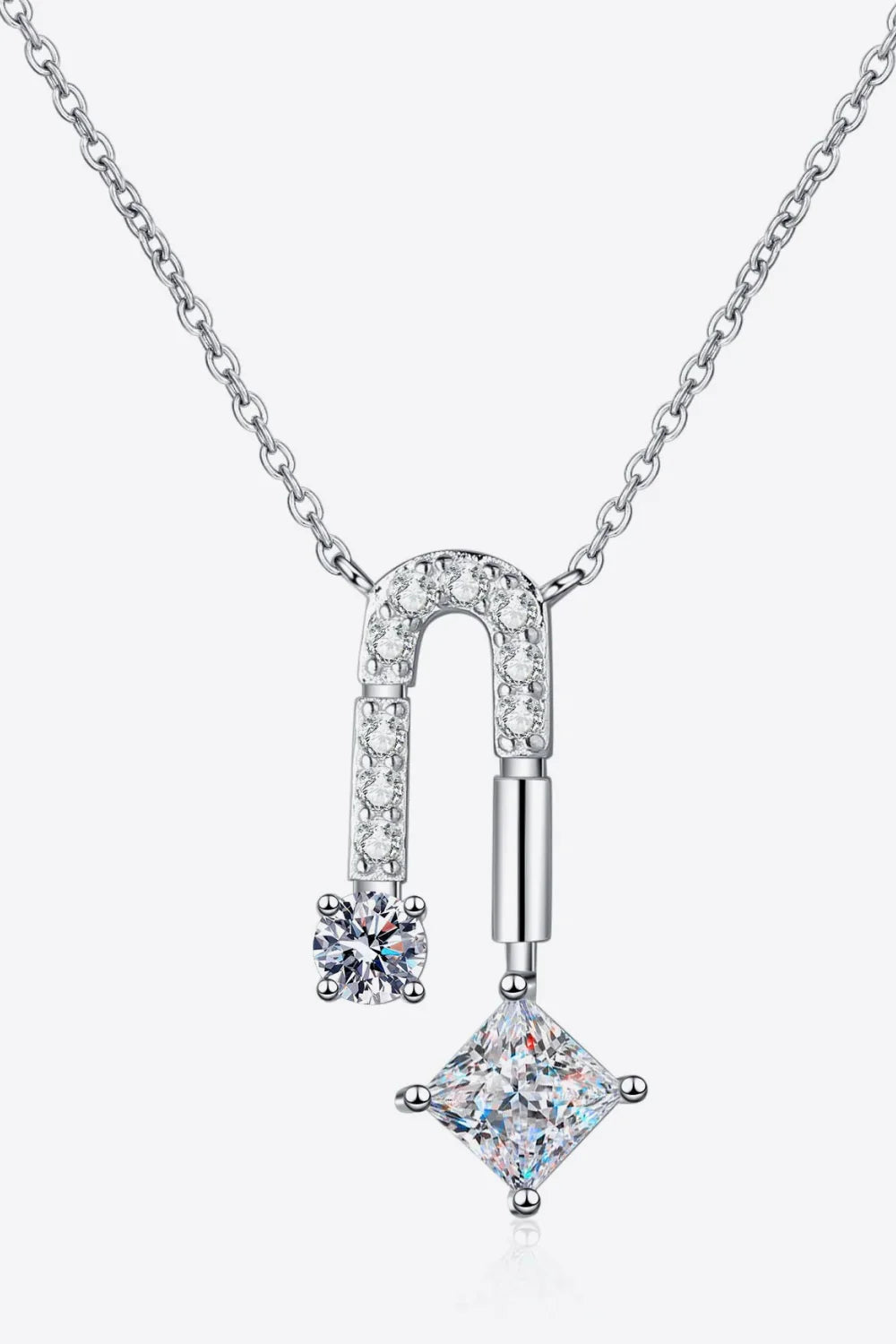 Moissanite Necklace - 1.3ct Sterling Silver Rhodium-Plated Velanci