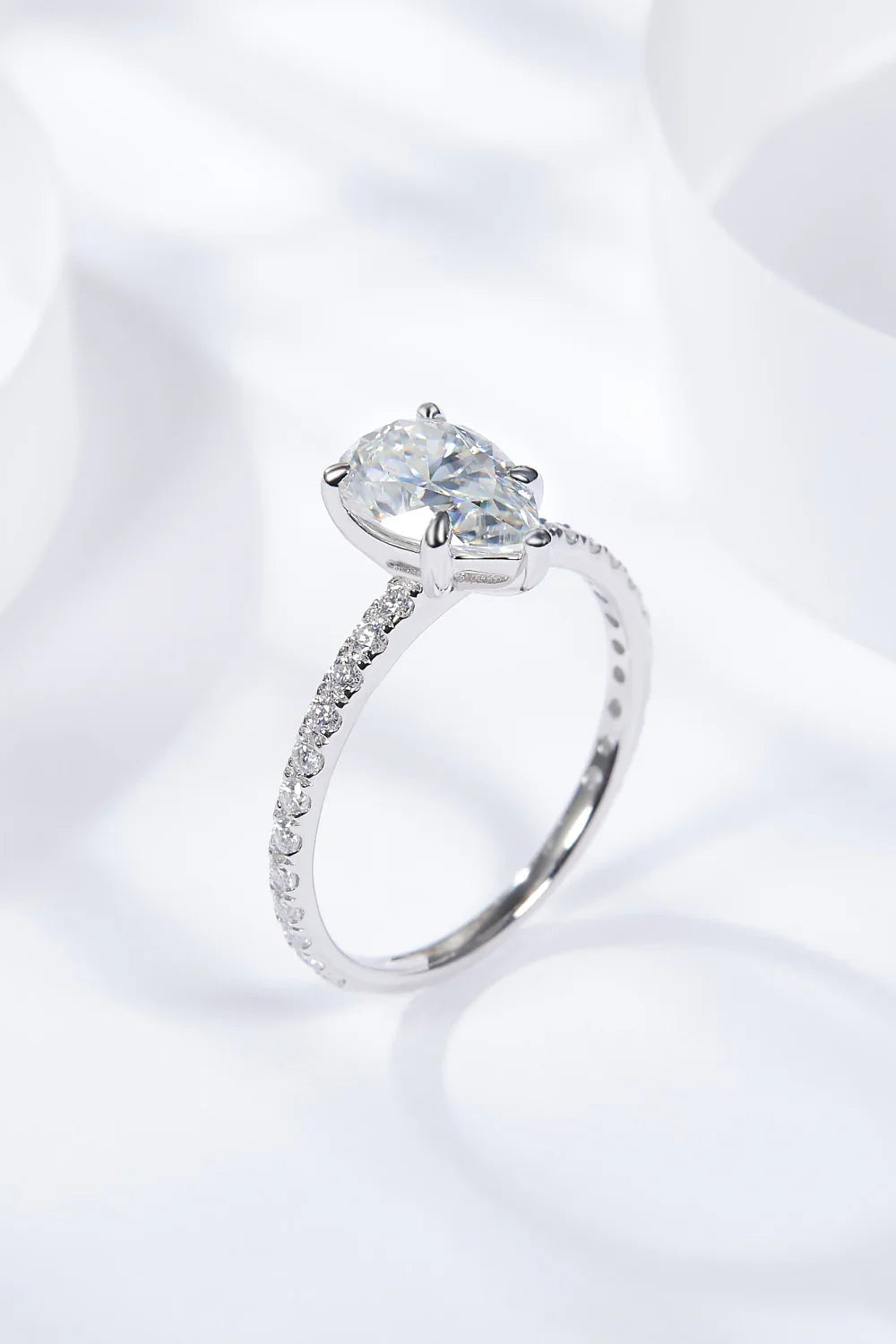1.8 Carat Moissanite Teardrop Ring Bianca - Icy Shine Women's Ring Velanci