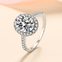 Ring Bianca - 2ct Moissanite Halo Ring, Sterling Silver Women's Ring Velanci