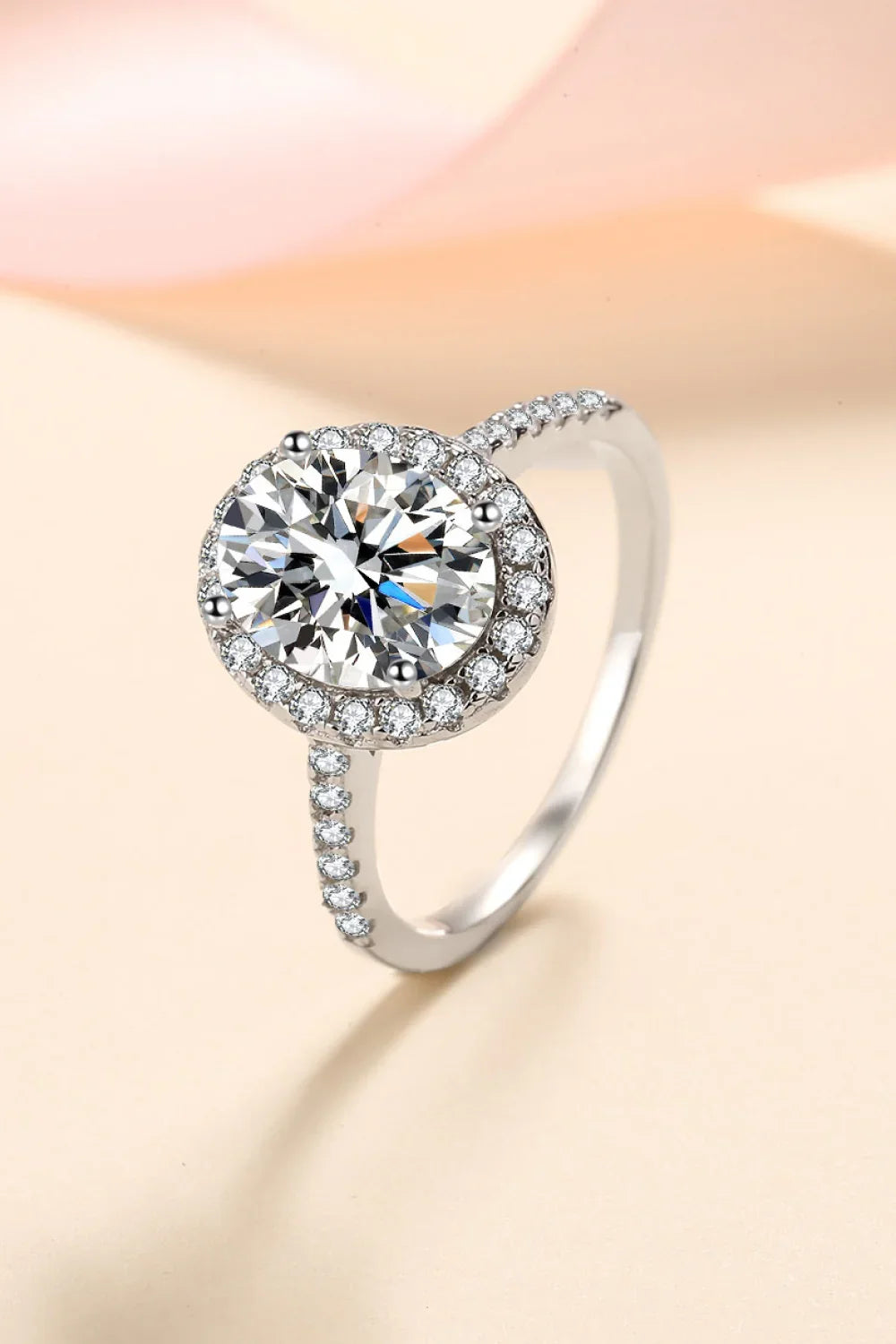 Ring Bianca - 2ct Moissanite Halo Ring, Sterling Silver Women's Ring Velanci
