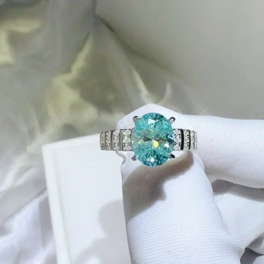 2Ct Moissanite Sterling Silver Ring Isabella - Ocean Shine Women's Ring Velanci