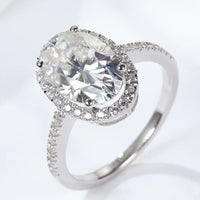 4.5 Carat Moissanite Halo Ring Giulia - Minimalist Sparkle Women's Ring Velanci