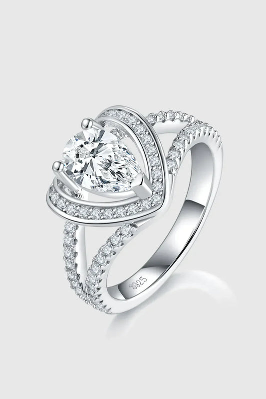 Ring Isabella - 1 Carat Moissanite Sterling Heart Ring Women's Ring Velanci