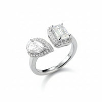 1-ct Moissanite Ring Bianca - Platinum-Plated D Color VVS1 Women's Ring Velanci