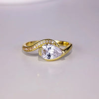 Ring Giulia - 1.5 Carat Moissanite, Curved Pavé Band Women's Ring Velanci