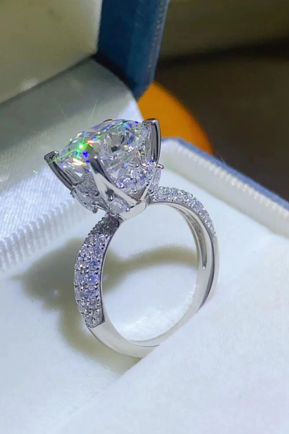 Moissanite Sterling Ring Isabella - Sparkling Brilliance Women's Ring Velanci