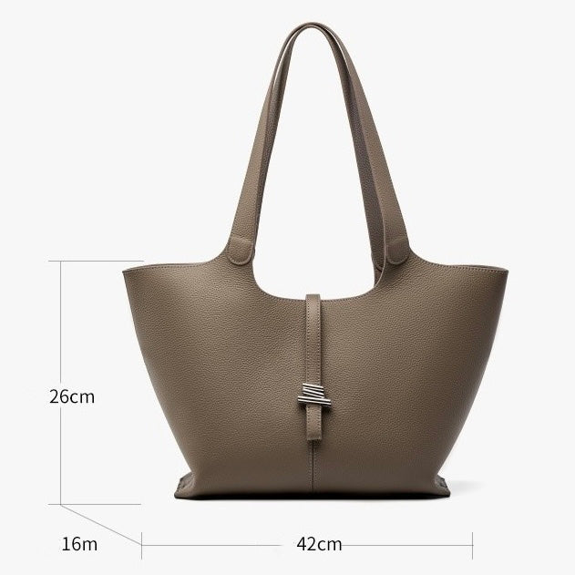 2025 Luxe Genuine Leather Commuter Tote Bag