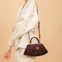 D'Amore Timeless Orchid Leather Handbag Velanci