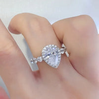 2 Carat Moissanite Sterling Silver Ring Giulia - Halo Spark Women's Ring Velanci
