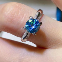 Moissanite Ring Giada - 1ct, Sterling Silver, 4-Prong Women's Ring Velanci