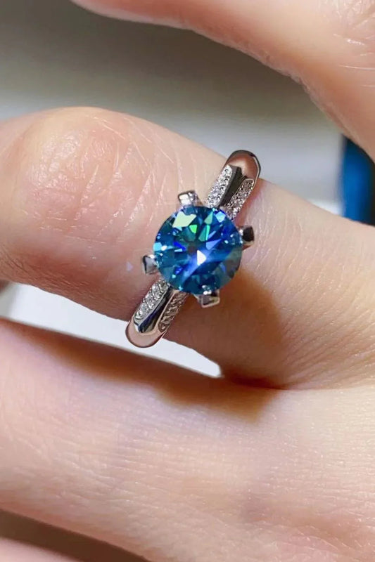 Moissanite Ring Giada - 1ct, Sterling Silver, 4-Prong Women's Ring Velanci