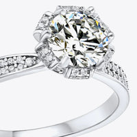 1 Carat Moissanite Ring Giulia - Halo Pave Band Shine Women's Ring Velanci
