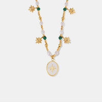 Freshwater Pearl Oval Pendant Necklace - Coastal Elegance Velanci