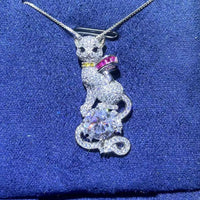 2 Carat Moissanite Necklace - Platinum-Plated Sterling Shine Velanci