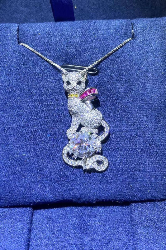 2 Carat Moissanite Necklace - Platinum-Plated Sterling Shine Velanci
