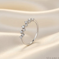 Moissanite Ring Sofia - Coastal Elegance With Rhodium Plating Velanci