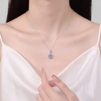 1 Carat Moissanite Zircon Necklace - Sterling Silver Velanci