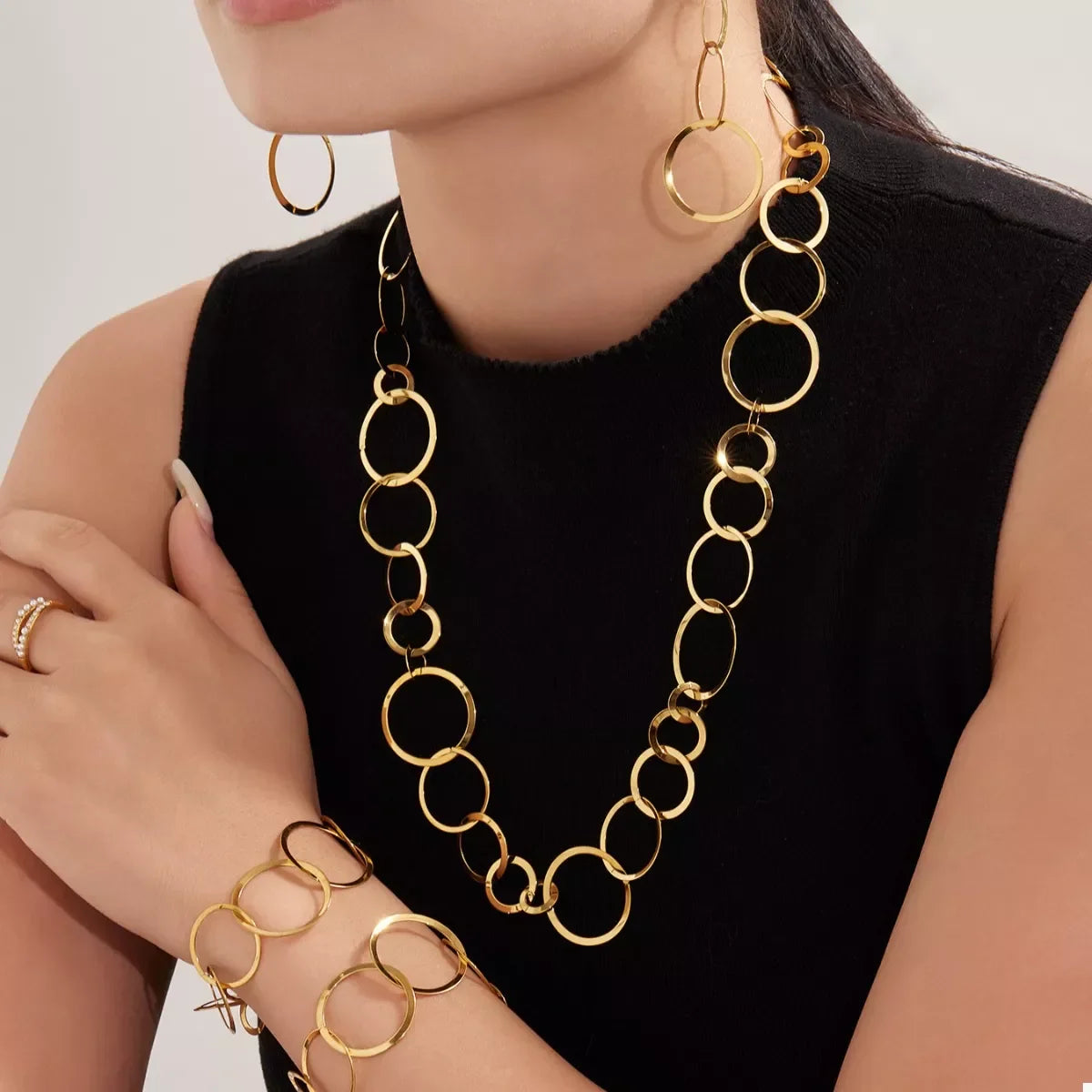 Chain Link Necklace - 18K Gold-Plated Coastal Glam Velanci
