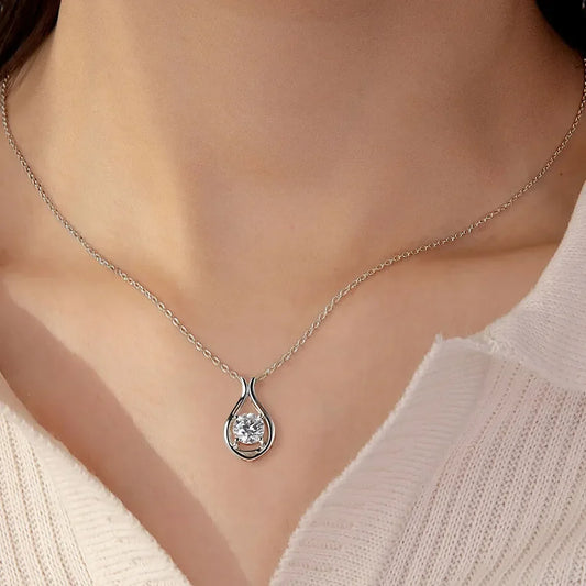 2 Carat Moissanite Necklace - Gold Plated Sterling Silver Velanci