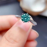 Ring Giulia - Emerald Green 2 Carat Moissanite, Sterling Women's Ring Velanci